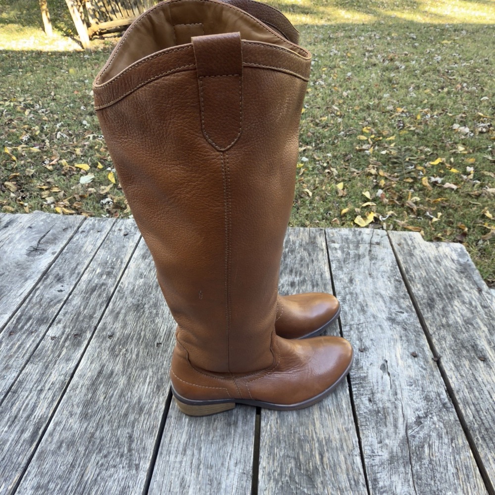 FRANCO FORTINI Winchester Brown Leather Tall PullOn Wide Calf Boots Sz 6 Winter - Picture 6 of 10